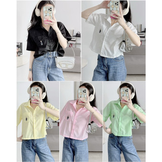 Áo Sơ Mi Tay Ngắn 💕𝗙𝗿𝗲𝗲𝘀𝗵𝗶𝗽💕 Áo Sơ Mi Nữ Tay Ngắn Sơ Mi Cộc Tay - LH0079