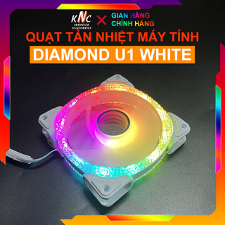 Quạt Tản Nhiệt Led RGB U1 Trắng Kích Thước 12cm Chuẩn 6Pin Đồng Bộ Hub - Hàng New