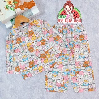 Bộ tole pyjama bé gái tay dài quần dài, bộ lanh bé gái 11-40kg shop mẹ dưa hấu