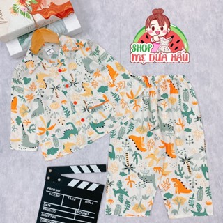 Bộ tole lanh pyjama bé trai bé gái tay dài quần dài 11-40kg shop mẹ dưa hấu