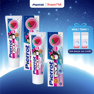 Combo 2 Kem Đánh Răng Trẻ Em Hương Dâu PIERROT Piwy Dạng Gel Chứa Calci Hữu Cơ 75ML Cho Bé Từ 2 Tuổi Trở Lên