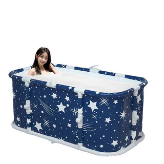 Bồn tắm gấp gọn loại 1 vải dày bền, tặng kèm 300g lá tắm thảo mộc