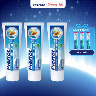 Combo 3 Kem Đánh Răng Làm Trắng Răng PIERROT, Bảo Vệ Men Răng Chiết Xuất Đu Đủ 75ml/Tuýp