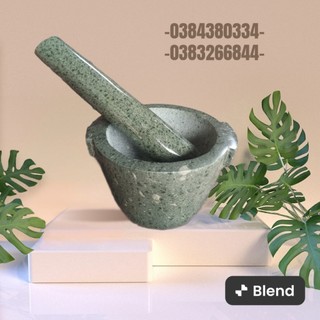Bộ cối chày đá được đánh bóng mặt ngoài , kích thước 19cm