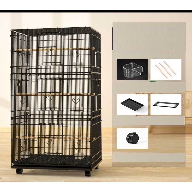 Lồng Chim Avi Cao Cấp Nhập Khẩu Size Lớn - Có Bánh Xe, Dễ Lắp Ghép, Thép Sơn Tĩnh Điện, Bền ĐẹpE.