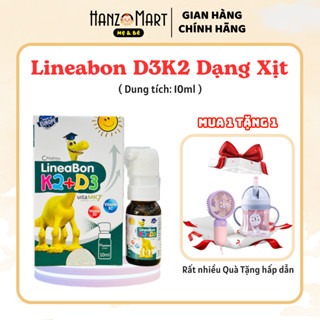 D3K2 Lineabon Dạng Xịt Chính Hãng Bổ Sung Vitamin D3, K2 Giúp Hấp Thụ Canxi, Giảm Còi Xương Lọ 10ml