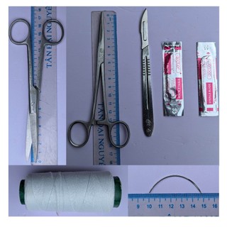 Panh kẹp dài 16 cm, cán dao inox số 4, lưỡi dao số 23
