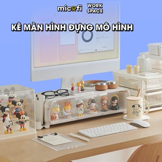 Kệ Để Màn Hình Máy Tính Micofi Đựng Mô Hình, Kê Laptop, Giá Đỡ Màn PC Có Chia Ngăn Tối Ưu Diện Tích Decor Trang Trí