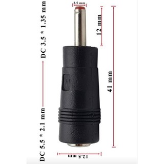 Jack chuyển dc 5.5x2.1 sang 3.5x1.3