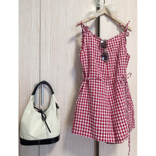 Jumsuit Kẻ Caro Đỏ Freesize - Chicabé Studio