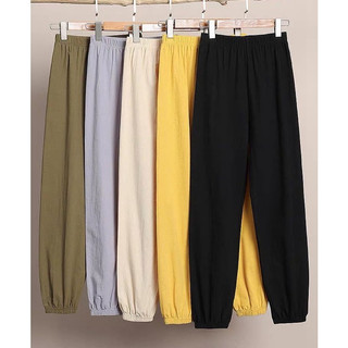 Quần jogger nữ dây rút chất vải ĐŨI màu ĐEN KEM co dãn 4 chiều Quần thể thao nữ dài mặc tập gym yoga đi học