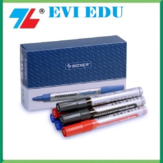 Hộp 10 cây bút lông dầu Thiên Long Bizner BIZ-PM01 mực xanh đầu bút 1.0mm bám dính tốt