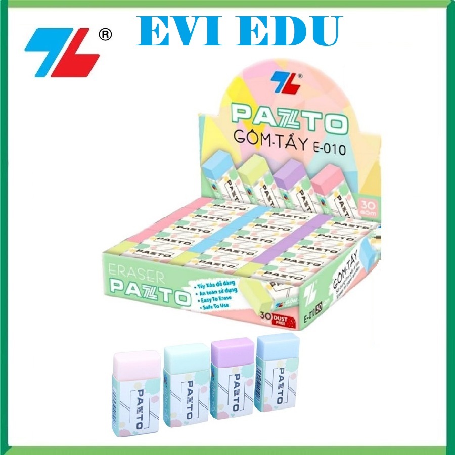 Hộp 30 viên gôm tẩy không mùi Pastel Pazto Thiên Long E-010 / E010