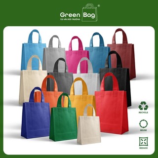 Set 100 - túi vải không dệt - size 20x30x8 - green bag