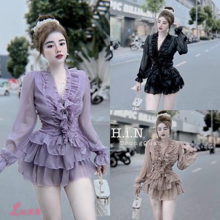 Sét bộ tơ bèo tay dài mix cv tầng tơ ánh kim