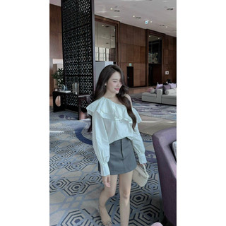 Sơ mi nữ trễ vai bánh bèo siêu xinh .
