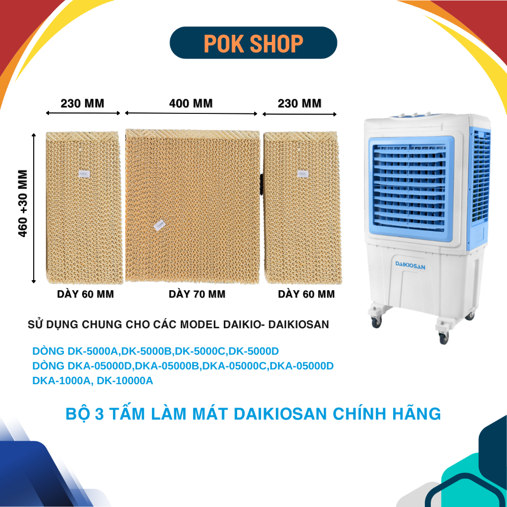 TẤM LÀM MÁT DAIKIO 5000M3/H, QUẠT 2 TẦNG 10000M3/H