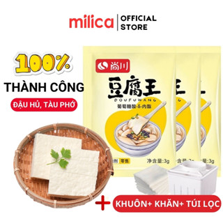 Đường nho /glucolactone làm đậu phụ, đậu hũ, tàu hũ, tào phớ Shangchuan tại nhà 1 gói 3g (Kèm Khuôn, Khăn, Túi lọc)