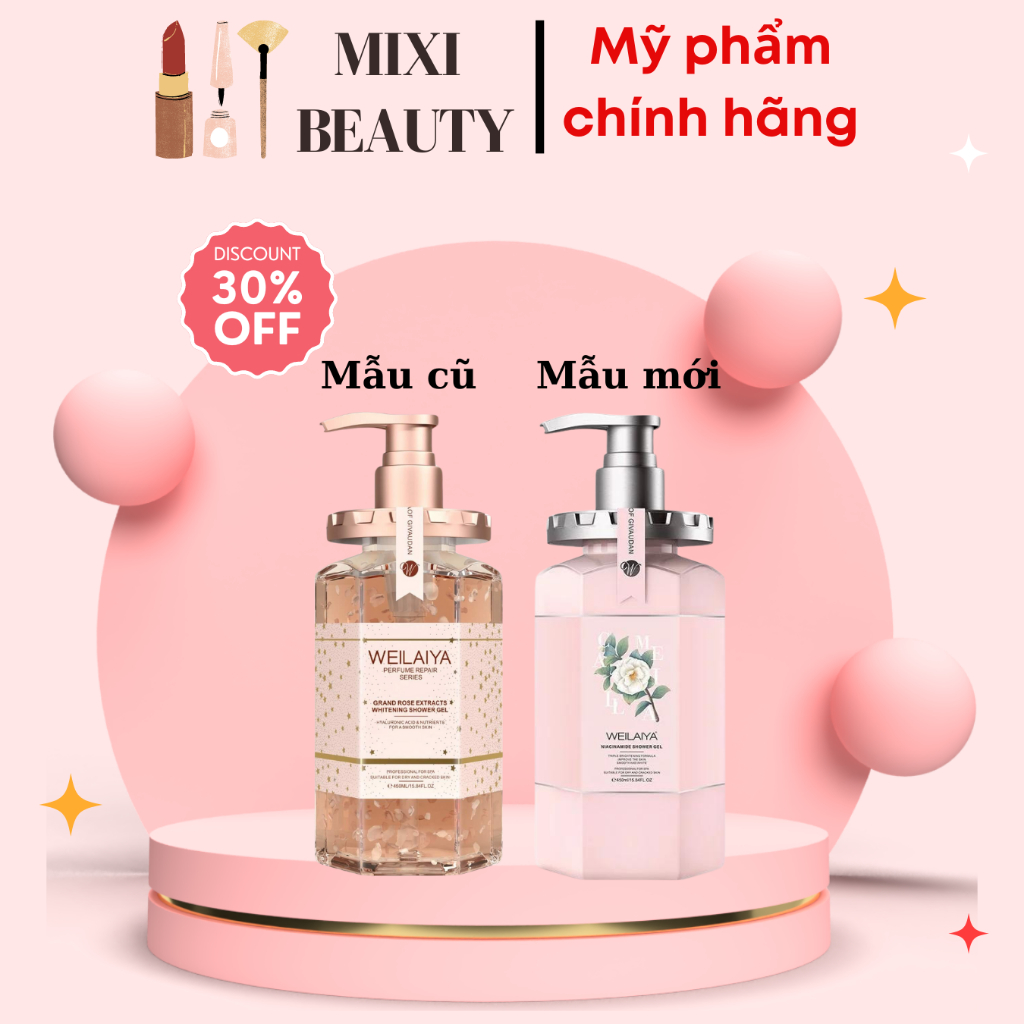 Sữa tắm Weilaiya chính hãng cánh hoa hồng Damask 450ml chính hãng