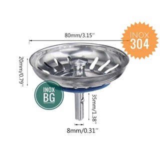 [INOX 304] Nắp Chặn Rác Bồn Rửa Chén Đường Kính 80mm