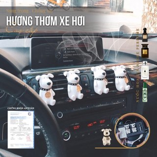 Nước hoa ÔTÔ - Chú Chó Trắng đá thấm tinh dầu thiên nhiên nguyên chất [XETHOM]
