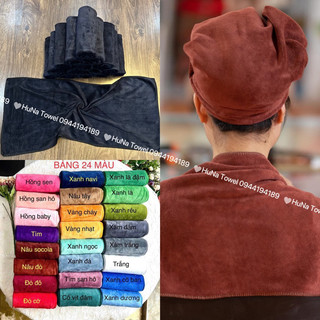 Khăn gội đầu,quấn đầu,cho spa, salon siêu dày mềm, mịn thấm hút cực tốt kích thước 35x75cm
