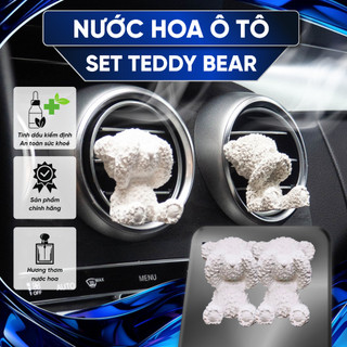 Nước hoa ÔTÔ  - Gấu TEDDY đá aroma thấm tinh dầu thiên nhiên nguyên chất 15ml