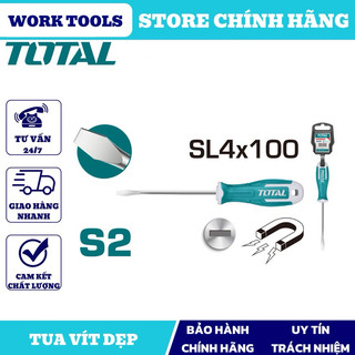 Đồ nghề total tua vít dẹp 4x100mm tht264100