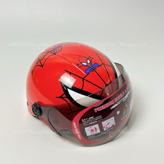 Mũ bảo hiểm có kính  cho bé 2 -10 tuổi chính hãng, Nón bảo hiểm trẻ em Siêu nhân Đáng iu, in hình người nhện - Đạt Chuẩn