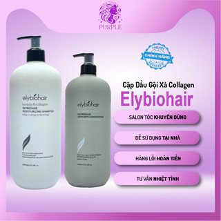 DẦU GỘI XẢ CẶP ELYBIOHAIR COLLAGEN MỀM MƯỢT GIẢM RỤNG TÓC 1000ML Purple