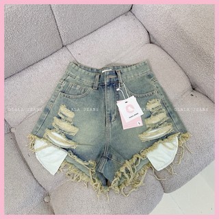 Quần Short Jeans Kaki Trắng Đen Nữ Lưng Cao Chất Vãi Dày Dặn
