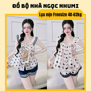 Bộ pijama đùi mặc nhà lụa mịn latin cao cấp