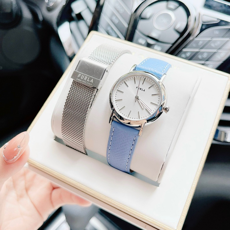 [ Chính Hãng 100%] Đồng Hồ Nữ FURLA WW00024004L1 (00024004) Mặt Tròn Siz 32mm Máy Quartz (Pin) Kính 