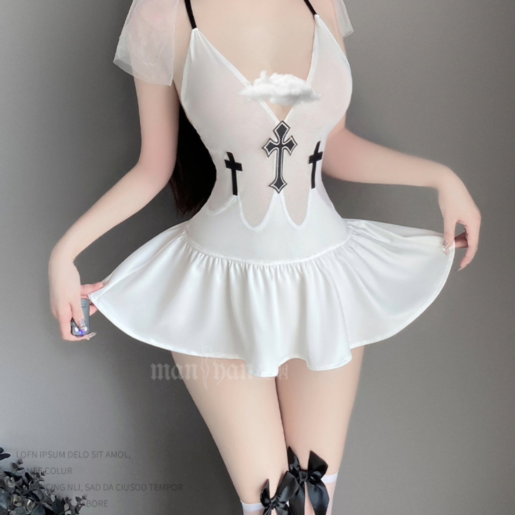 [CÓ VÒNG CỔ] Cosplay nữ tu The Nun gợi cảm phong cách phù thủy Trung Cổ - váy ngủ hóa trang cô dâu sexy ma sơ | BigBuy360 - bigbuy360.vn