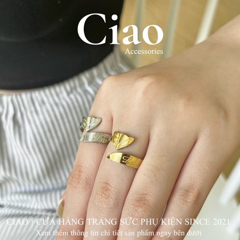 [HOẢ TỐC 1H] Nhẫn titan không đen gỉ thiết kế mã 121 mới lạ Ciao accessories