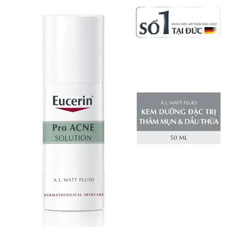 Eucerin kem dưỡng giảm mụn, kiểm soát nhờn pro acne a.i. matt fluid 50ml