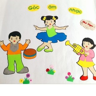 Cả bộ tranh góc âm nhạc bằng nỉ- Nhân vật cao 50cm- Đồ dùng mầm non- Đồ chơi bằng nỉ
