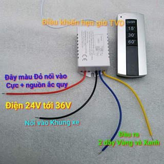 Hẹn giờ Điều khiển từ xa điện 24-36V, remote điều khiển hẹn giờ 15 30 60 phút tắt thiết bị từ xa bằng điều khiển Remote