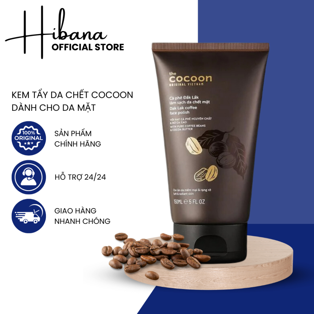  Tẩy Tế Bào Chết Mặt COCOON Cà Phê Đắk Lắk làm sáng da - COCOON Dak Lak Coffee Face Polish 150ml 