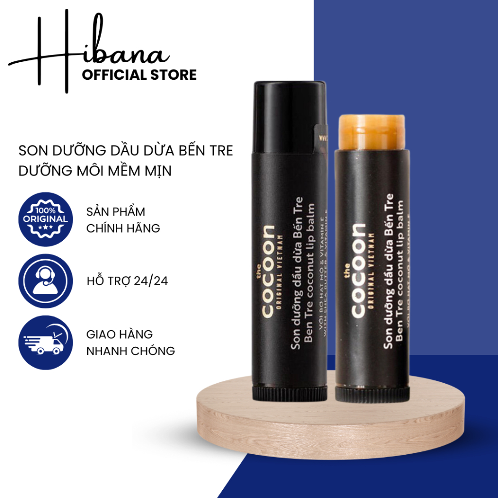Son Dưỡng Dầu Dừa Bến Tre Cocoon Ben Tre Coconut Lip Balm 5g