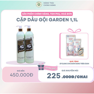 CẶP DẦU GỘI GARDEN 1100L - Dưỡng tóc mềm mượt, phục hồi hư tổn, giảm gãy rụng, hương thơm tự nhiên, chăm sóc toàn diện