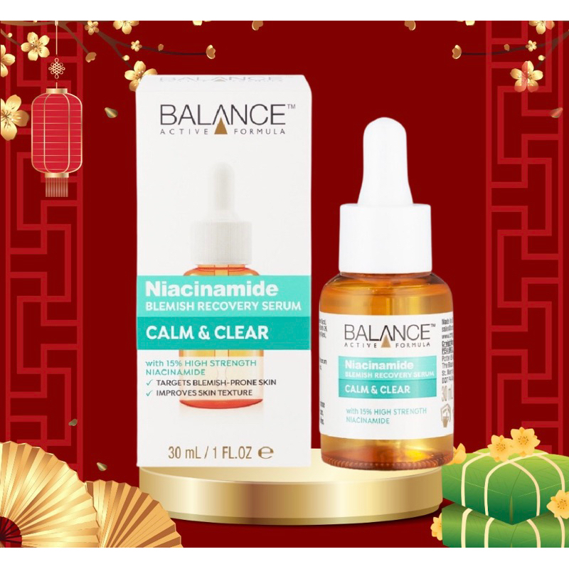 Serum Ngừa Mụn Mờ Thâm Balance Active Formula Niacinamide 15% Blemish Recovery 30ml
