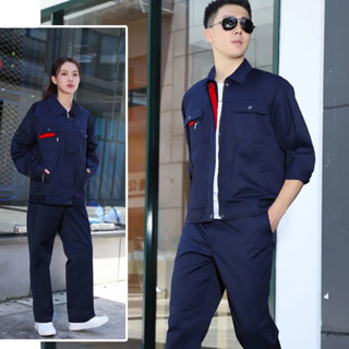 Bộ quần áo bảo hộ lao động nam, quần áo dài tay mùa hè chống mài mòn, thích hợp bảo trì cơ khí, Trang phuc nganh nghè