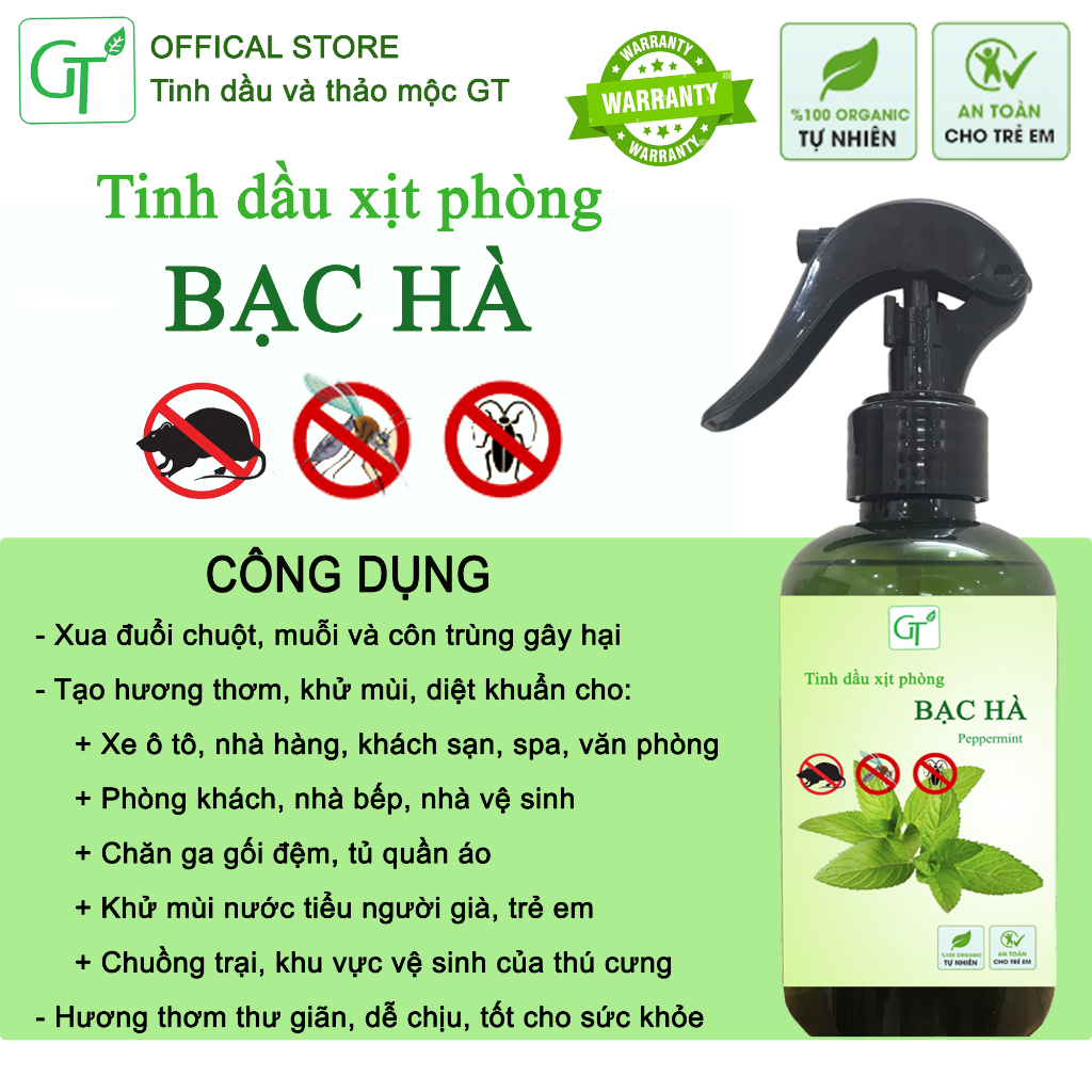 Tinh Dầu X.ị.t Thơm Phòng Bạc Hà Đuổi Chuột, Muỗi Và Côn Trùng, Khử Mùi Hôi Nhanh, Thơm The Mát