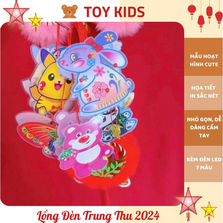Lồng đèn trung thu mini kèm đèn led nhiều hình cute cho bé