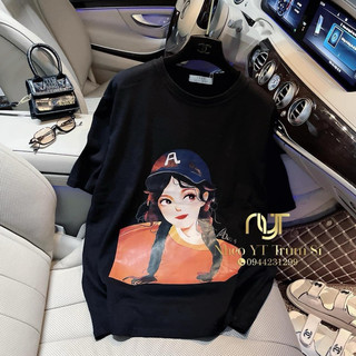 Áo phông cotton 3158 in hình dễ thương cho nữ