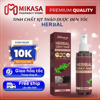 Xịt Đen Tóc Herbal - Tinh Chất Linh Chi Đen Tóc Herbal Gray Hair Phủ Bạc Làm Đen Tóc Chắc Khỏe Bóng Mượt