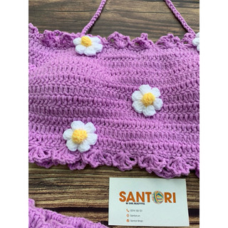 Sét len đan móc thủ công ( áo có sẵn mút) đủ màu