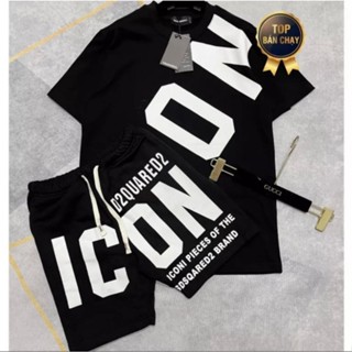 Bộ Quần Áo Thun DSQ Chữ Icon Chéo Hotrend Hè 2024,Mẫu Quần Áo Hè Nam Hot Siêu Thoáng Mát, Bộ Đồ Hè Nam DSQ Chất Siêu Mát