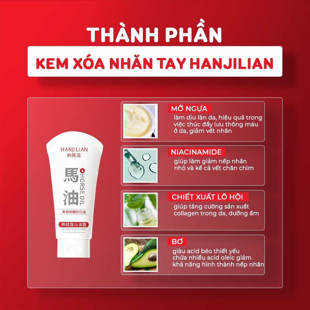Kem Dưỡng Da Tay Chân Hanjilian Nhật Bản Giúp Da Căng Bóng - Kem Mờ Vết Nhăn, Đồi Mồi, Chống Lão Hóa Hanjilia Nhật Bản